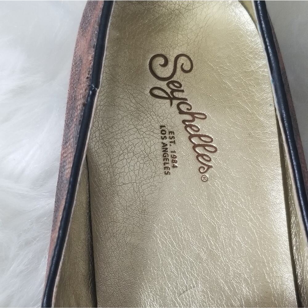 Seychelles Loafer flats Shoes 9 Leopard Animal Print Leather Low Heel Brown - Picture 4 of 7